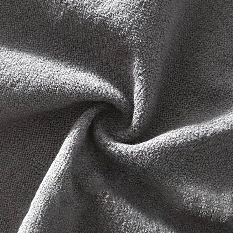 Buddha Stones Spring Fall Solid Long Sleeve Half Button Cotton Men's Shirts - image 12