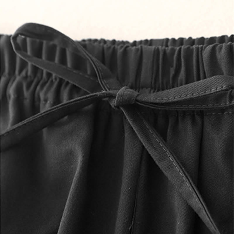 Buddha Stones Plain 7-8 Length Women's Harem Cotton Pants With Pockets - image 14