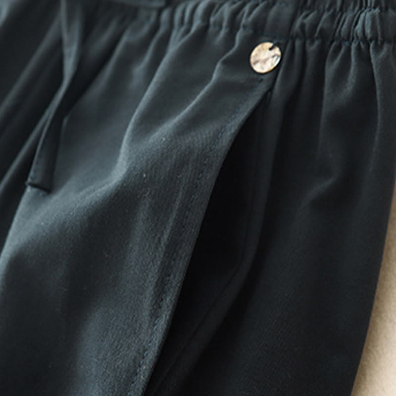 Buddha Stones Plain 7-8 Length Women's Harem Cotton Pants With Pockets - image 19