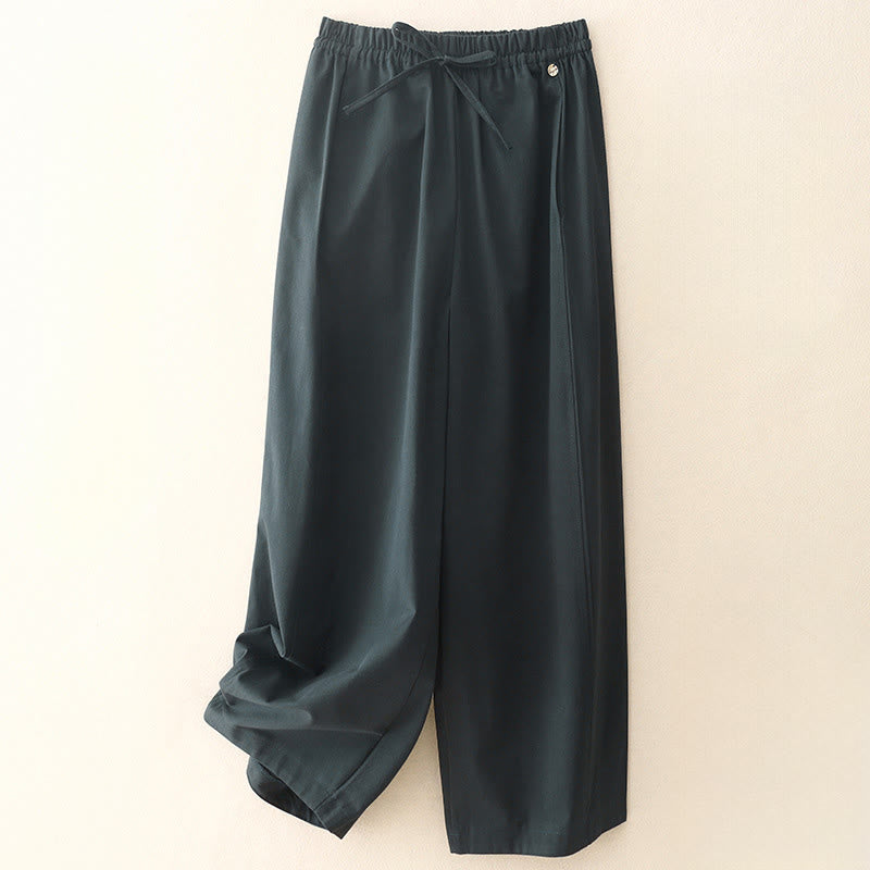 Buddha Stones Plain 7-8 Length Women's Harem Cotton Pants With Pockets - DarkSlateGray - US8-10,UK/AU12-14,EU40-42 (2XL) - image 17