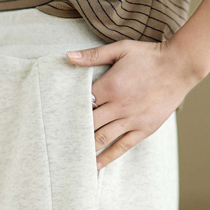 Buddha Stones Casual Plain Cotton Women's Wide Leg Pants With Pockets - image 7