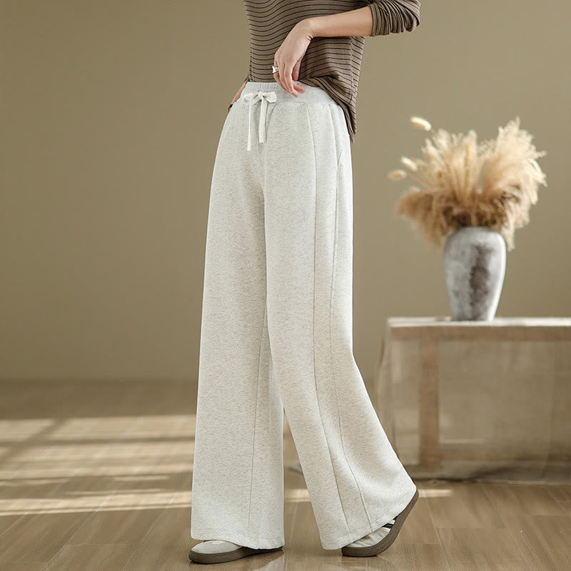Buddha Stones Casual Plain Cotton Women's Wide Leg Pants With Pockets - image 4
