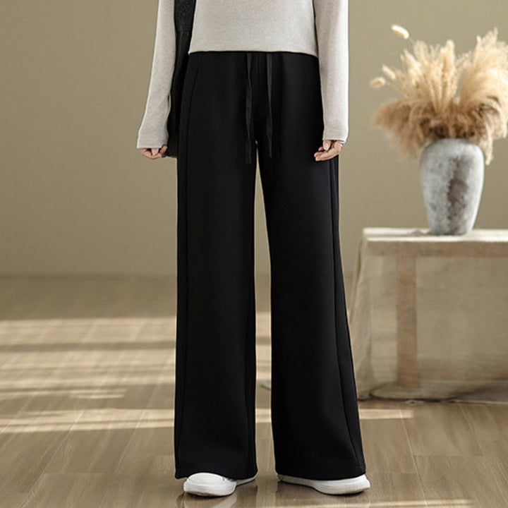 Buddha Stones Casual Plain Cotton Women's Wide Leg Pants With Pockets - image 11