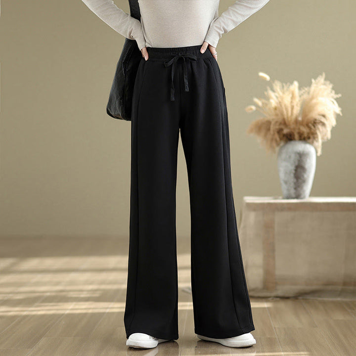 Buddha Stones Casual Plain Cotton Women's Wide Leg Pants With Pockets - Black - US8-10,UK/AU12-14,EU40-42 (2XL) - image 10