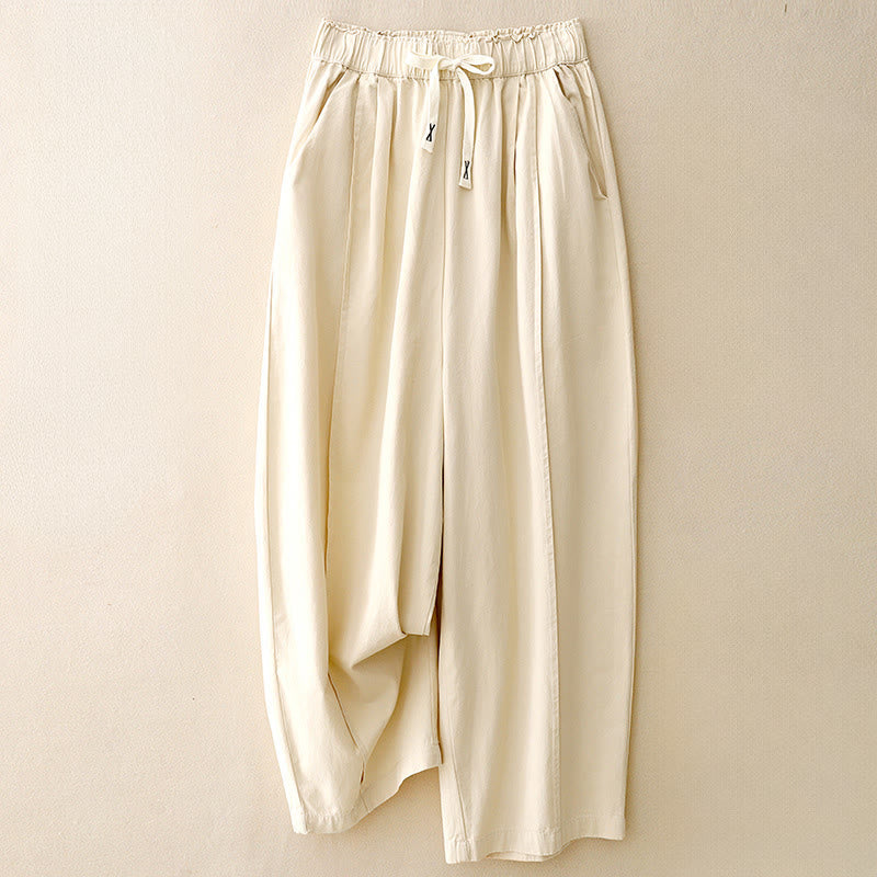 Buddha Stones Casual Rope Women's Cotton Polyester Pants With Pockets - AntiqueWhite - US8-10,UK/AU12-14,EU40-42 (2XL) - image 5