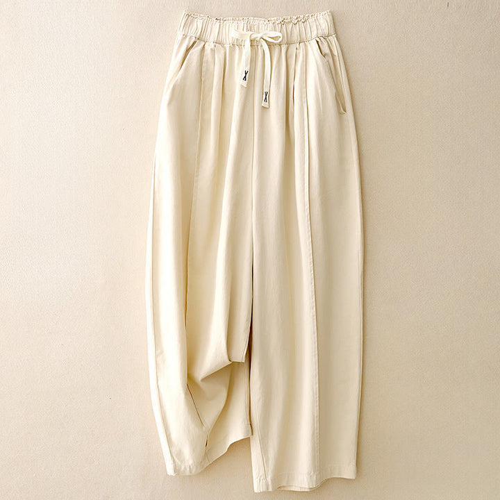 Buddha Stones Casual Rope Women's Cotton Polyester Pants With Pockets - AntiqueWhite - US8-10,UK/AU12-14,EU40-42 (2XL) - image 5