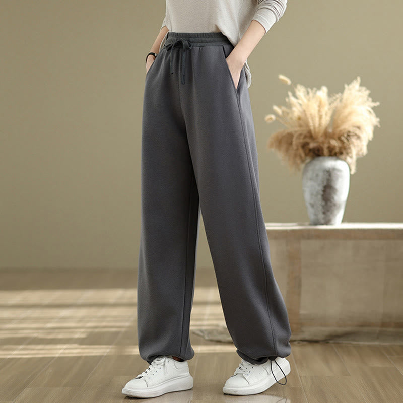 Buddha Stones Casual Rope Women's Cotton Straight-leg Pants With Pockets - image 4