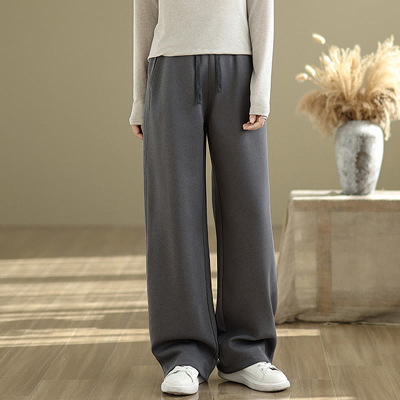 Buddha Stones Casual Rope Women's Cotton Straight-leg Pants With Pockets - image 1