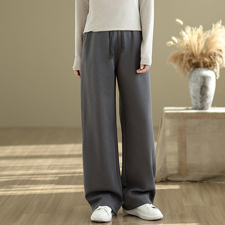 Buddha Stones Casual Rope Women's Cotton Straight-leg Pants With Pockets - image 1