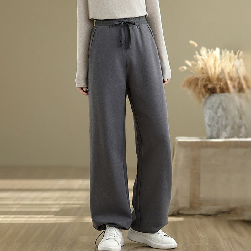 Buddha Stones Casual Rope Women's Cotton Straight-leg Pants With Pockets - image 6