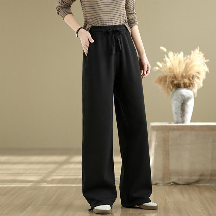 Buddha Stones Casual Rope Women's Cotton Straight-leg Pants With Pockets - image 12