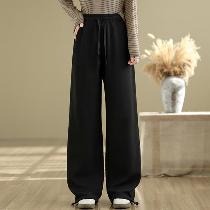 Buddha Stones Casual Rope Women's Cotton Straight-leg Pants With Pockets - Black - US8-10,UK/AU12-14,EU40-42 (2XL) - image 7