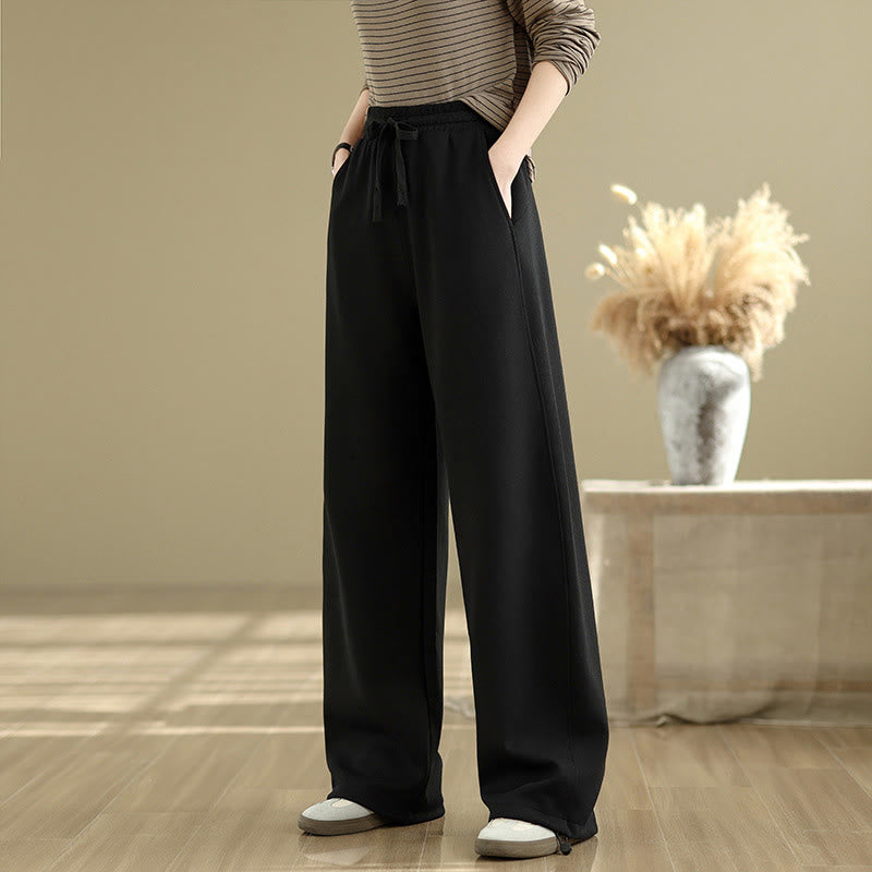 Buddha Stones Casual Rope Women's Cotton Straight-leg Pants With Pockets - image 8
