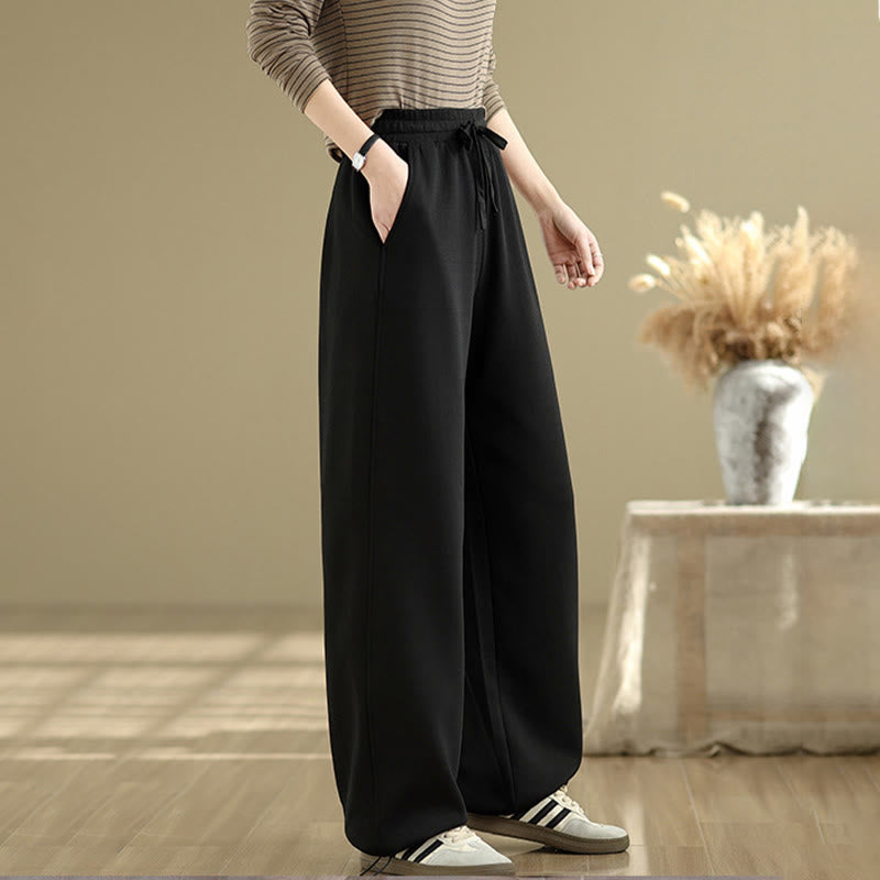 Buddha Stones Casual Rope Women's Cotton Straight-leg Pants With Pockets - image 11
