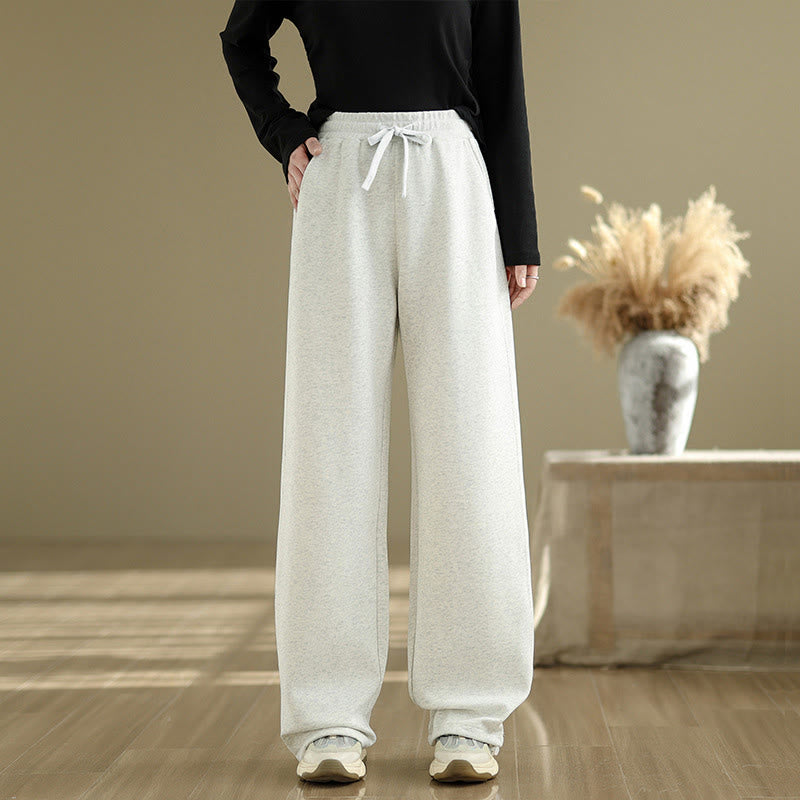Buddha Stones Casual Rope Women's Cotton Straight-leg Pants With Pockets - WhiteSmoke - US8-10,UK/AU12-14,EU40-42 (2XL) - image 13