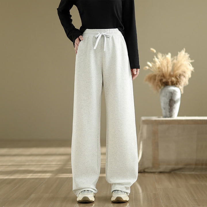 Buddha Stones Casual Rope Women's Cotton Straight-leg Pants With Pockets - WhiteSmoke - US8-10,UK/AU12-14,EU40-42 (2XL) - image 13