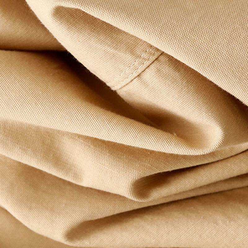 Buddha Stones Casual Women's Stand Collar Long Sleeve Design Plain Cotton Shirt - image 5