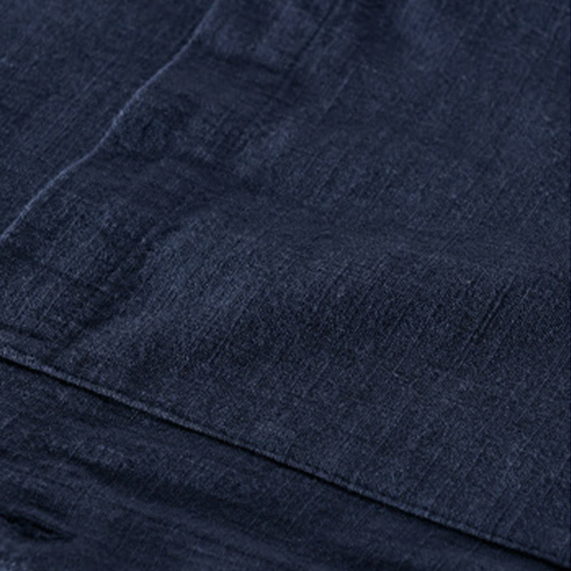 Buddha Stones Solid Long Sleeve Button Down Ramie Cotton Men's Shirts With Pockets - image 21