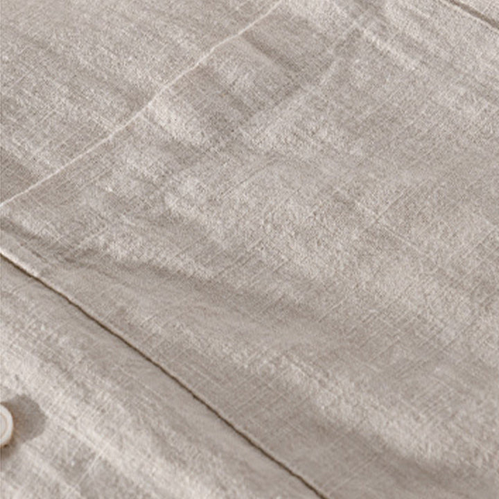 Buddha Stones Solid Long Sleeve Button Down Ramie Cotton Men's Shirts With Pockets - image 12