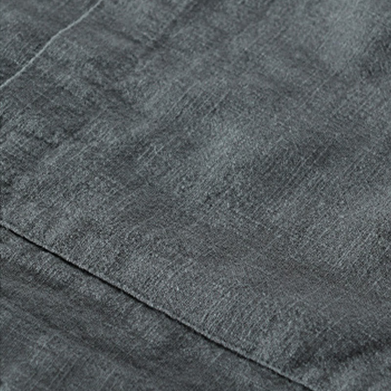 Buddha Stones Solid Long Sleeve Button Down Ramie Cotton Men's Shirts With Pockets - image 4