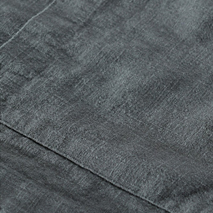 Buddha Stones Solid Long Sleeve Button Down Ramie Cotton Men's Shirts With Pockets - image 4