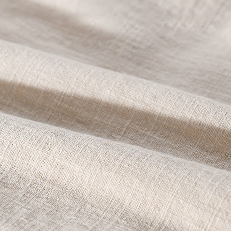 Buddha Stones Solid Long Sleeve Button Down Ramie Cotton Men's Shirts With Pockets - image 17