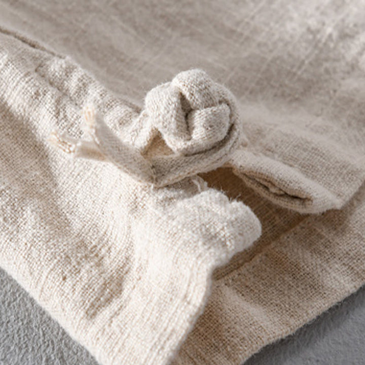 Buddha Stones Solid Long Sleeve Button Down Ramie Cotton Men's Shirts With Pockets - image 15