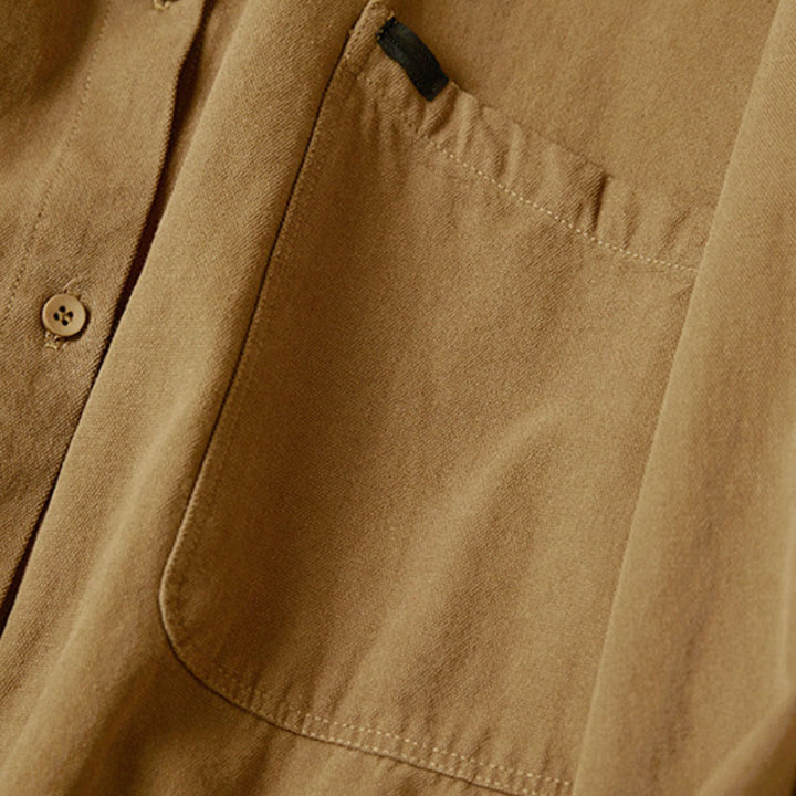 Buddha Stones Casual Buttons Design Women's Stand Collar Long Sleeve Cotton Shirt - image 10