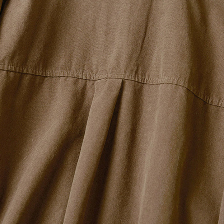 Buddha Stones Casual Buttons Design Women's Stand Collar Long Sleeve Cotton Shirt - image 17