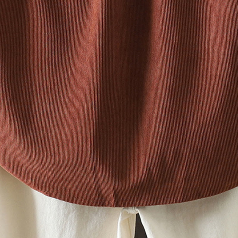 Buddha Stones Corduroy Women's Cotton Long Sleeve Jacket With Pockets - image 7