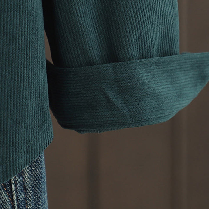 Buddha Stones Corduroy Women's Cotton Long Sleeve Jacket With Pockets - image 22