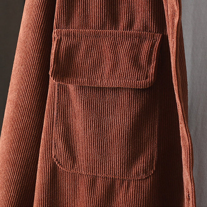 Buddha Stones Corduroy Women's Cotton Long Sleeve Jacket With Pockets - image 10