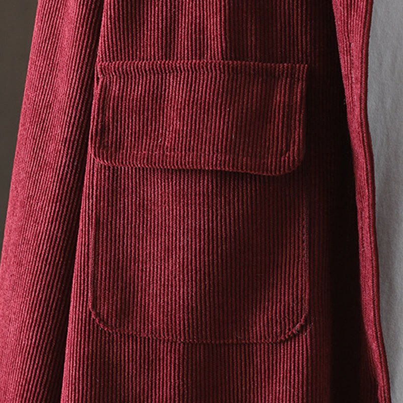 Buddha Stones Corduroy Women's Cotton Long Sleeve Jacket With Pockets - image 16