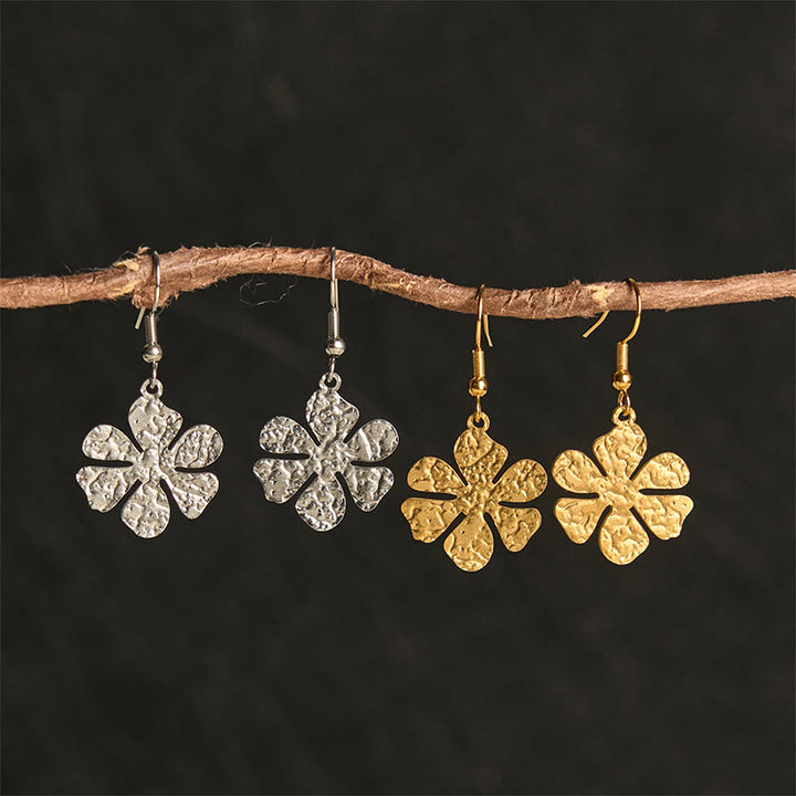 Buddha Stones Elegant Titanium Steel Balance Hammer Marks Earrings - image 10