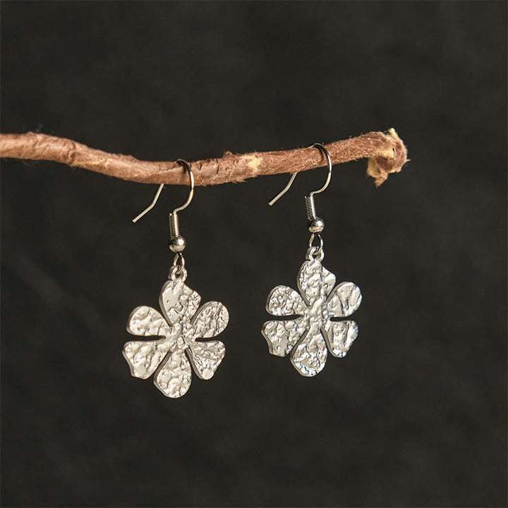 Buddha Stones Elegant Titanium Steel Balance Hammer Marks Earrings - image 9