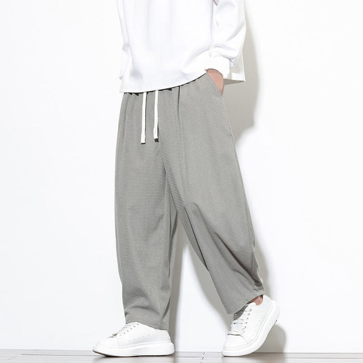Buddha Stones Men's Plain Pure Cotton Corduroy Ankle-Length Harem Pants With Pockets - LightGrey - US/UK/AU46,EU56 (5XL) - image 8