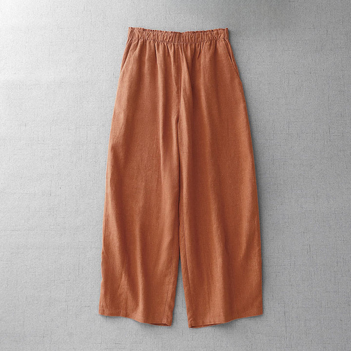 Buddha Stones Casual Plain Rope Women's Cotton 7-8 Length Pants With Pockets - Coral - US8-10,UK/AU12-14,EU40-42 (2XL) - image 9