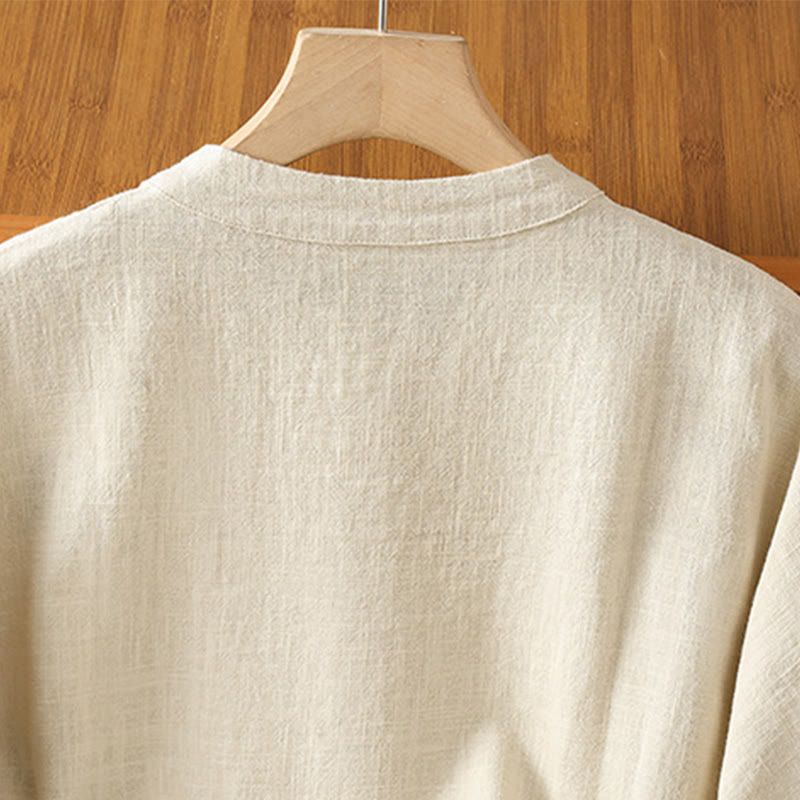 Buddha Stones Casual Frog-button Women's Long Sleeve Cotton Polyester Shirt With Pockets - image 7