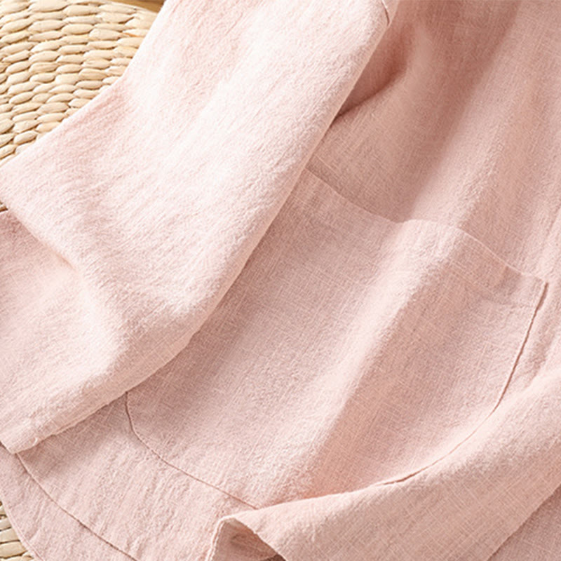 Buddha Stones Casual Frog-button Women's Long Sleeve Cotton Polyester Shirt With Pockets - image 10