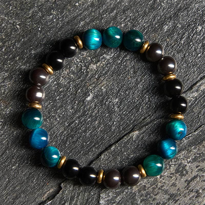 Buddha Stones Natural Blue Tiger Eye Beads Balance Bracelet - Blue Tiger Eye (Wrist Circumference: 19-22cm) - image 0