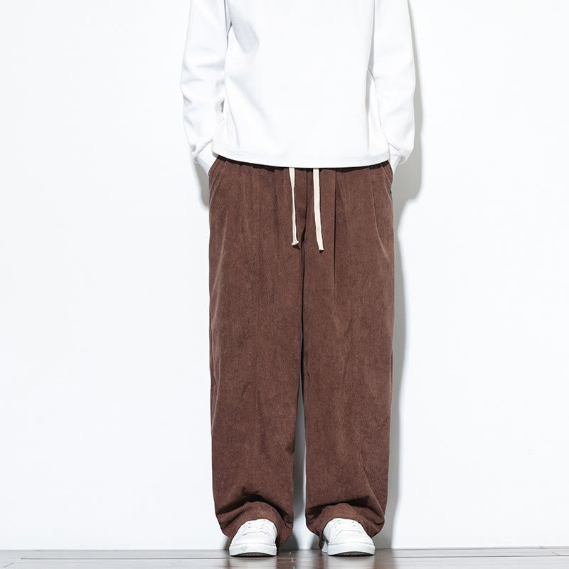 Buddha Stones Plain Drawstring Pure Cotton Corduroy Men's Harem Pants With Pockets - Sienna - US/UK/AU46,EU56 (5XL) - image 31