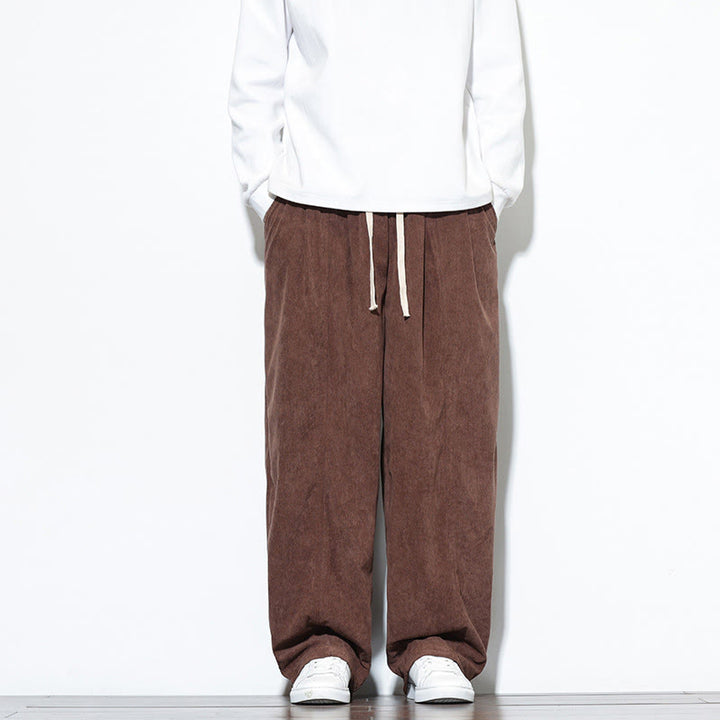 Buddha Stones Plain Drawstring Pure Cotton Corduroy Men's Harem Pants With Pockets - Sienna - US/UK/AU46,EU56 (5XL) - image 31