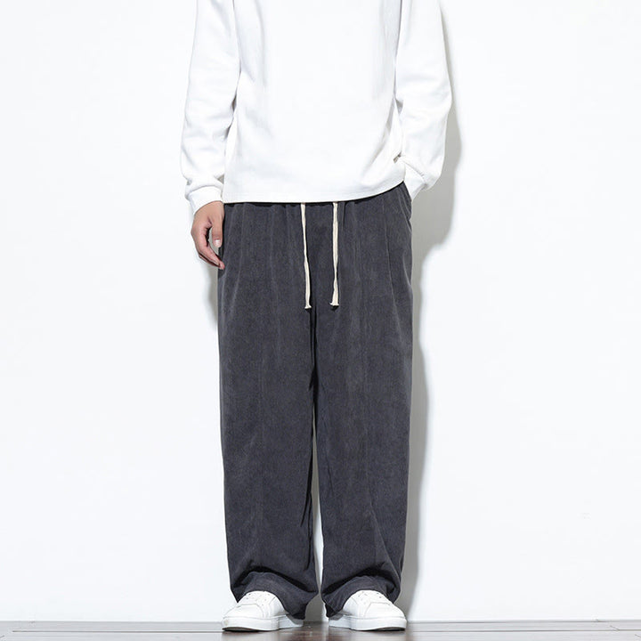 Buddha Stones Plain Drawstring Pure Cotton Corduroy Men's Harem Pants With Pockets - SlateGray - US/UK/AU46,EU56 (5XL) - image 10