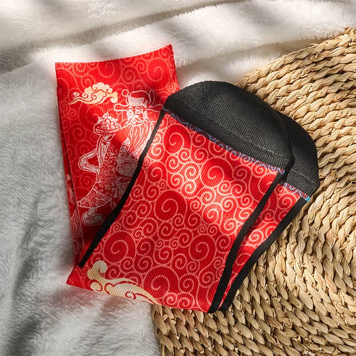 Buddha Stones Casual God Of Wealth Auspicious Clouds Micro Crew Men Women Unisex Socks - image 4