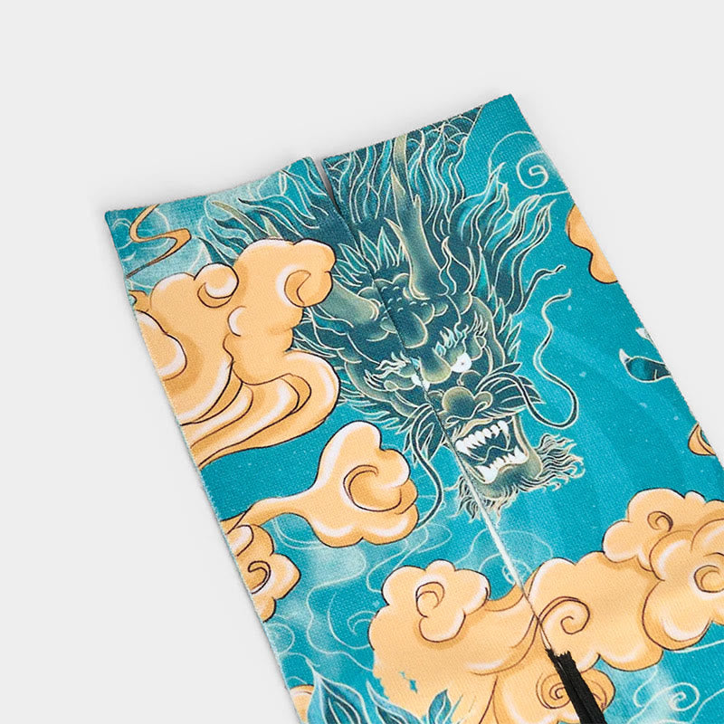 Buddha Stones Casual Dragon Auspicious Clouds Design Micro Crew Men's Socks - image 2