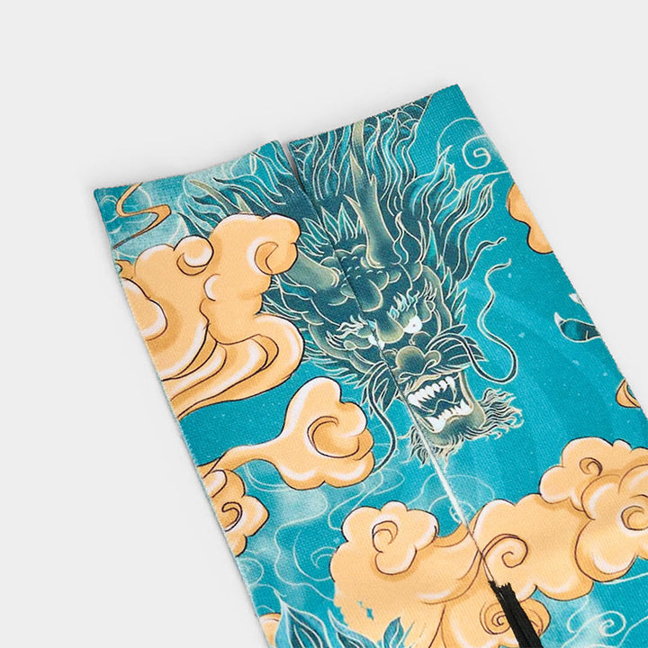 Buddha Stones Casual Dragon Auspicious Clouds Design Micro Crew Men's Socks - image 2