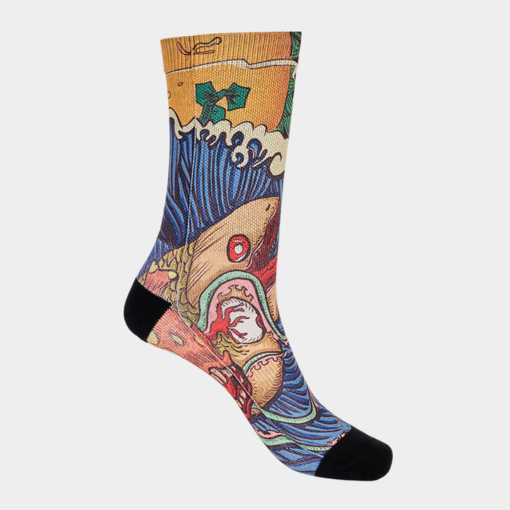 Buddha Stones Casual Vivid Fish Flowing Waves Micro Crew Men Women Unisex Socks - image 9