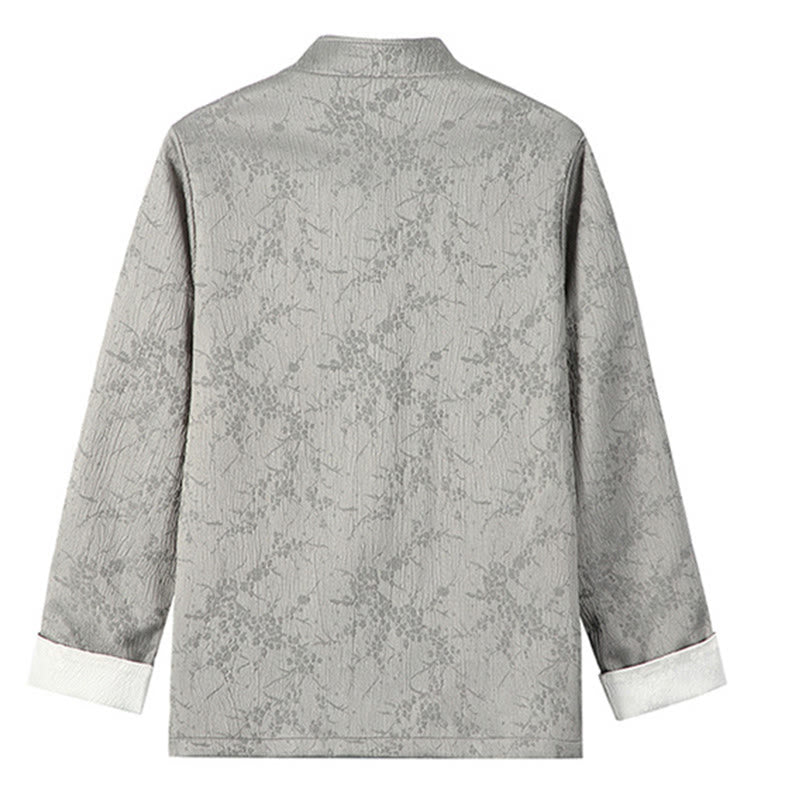 Buddha Stones Jacquard Stand Collar Long Sleeve Men's Cotton Jacket With Pockets - image 10