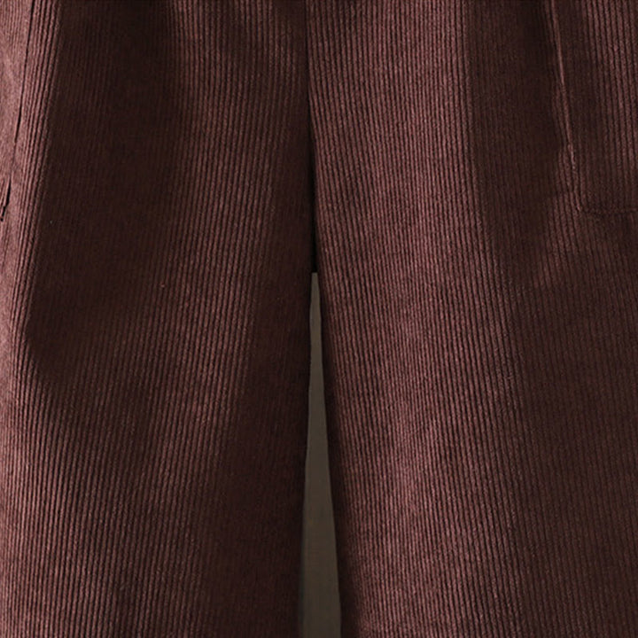 Buddha Stones Fleece-Lined High Waist Women's Wide Leg Corduroy Cotton Pants With Pockets - image 6