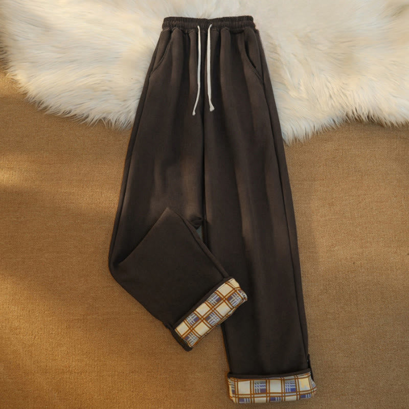 Buddha Stones Women's Patchwork Cotton Corduroy Fleece-Lined Wide Leg Pants With Pockets - SaddleBrown - US18,UK/AU22,EU50 (6XL) - image 13